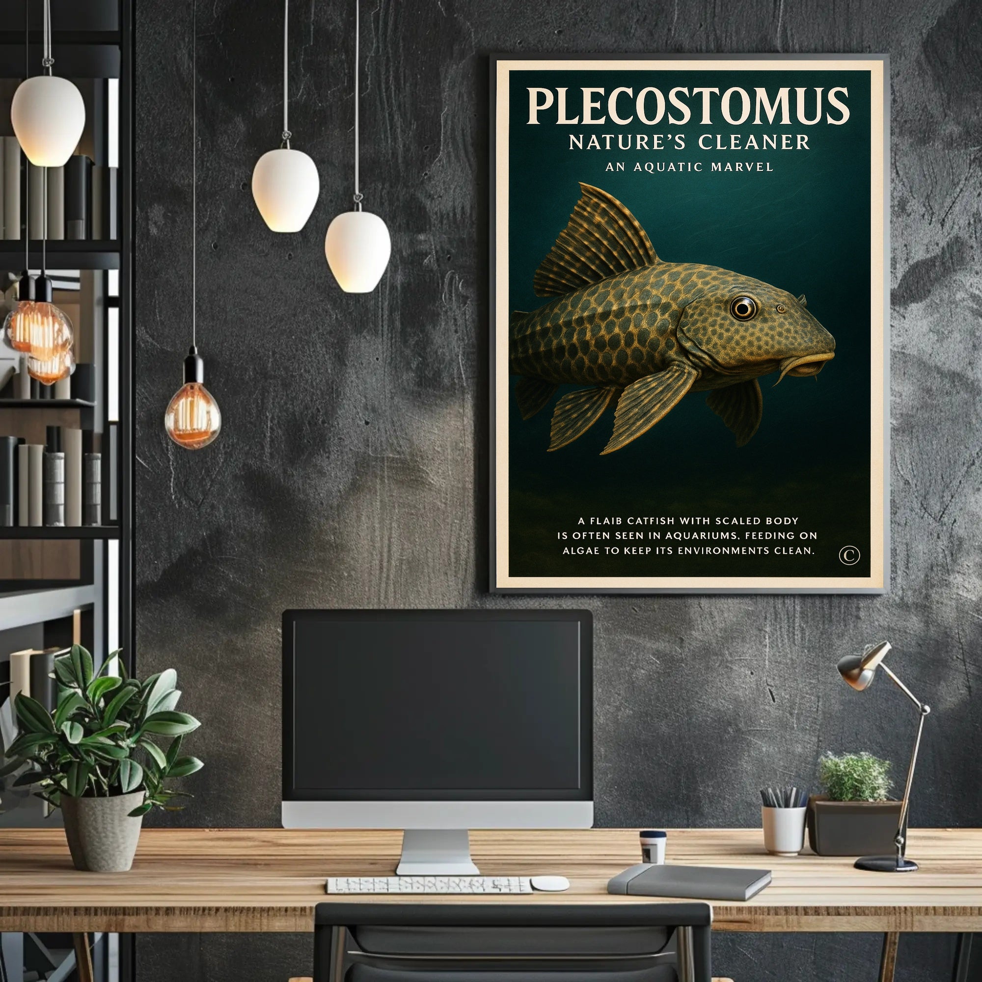 Plecostomus Nature's Cleaner Poster PosterGoat