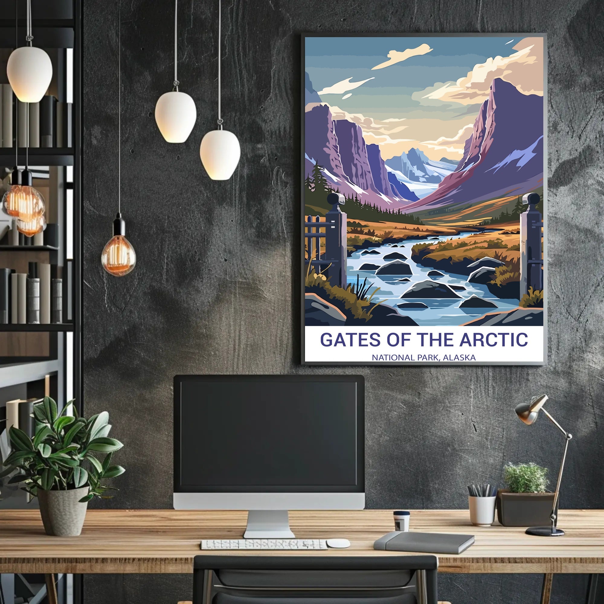Vintage Scenic Landscape: Gates of Arctic National Park Poster