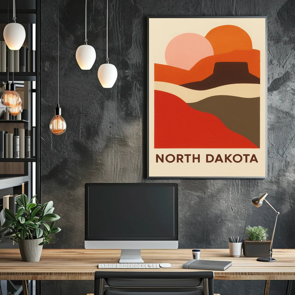 North Dakota Landscape Art Poster