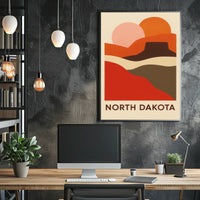 North Dakota Landscape Art Poster