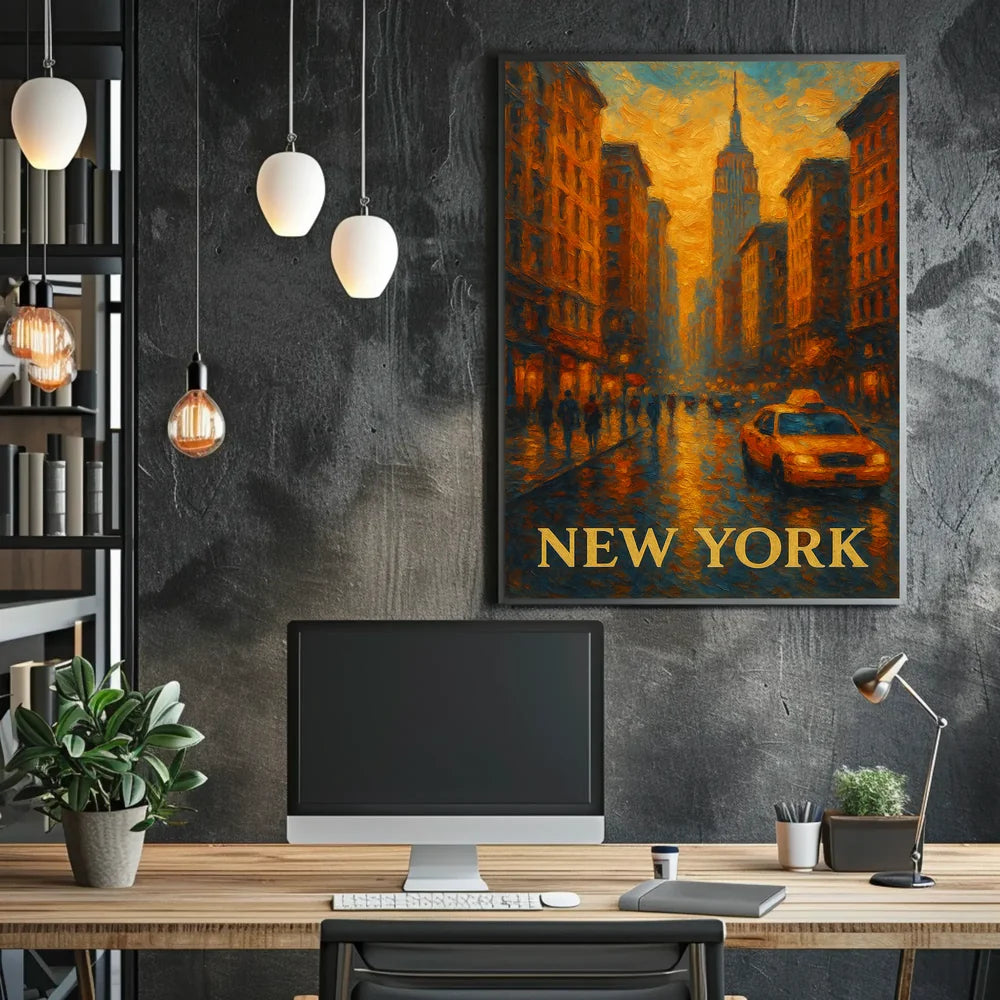 Digital New York Skyline Poster Museum Quality Urban Decor