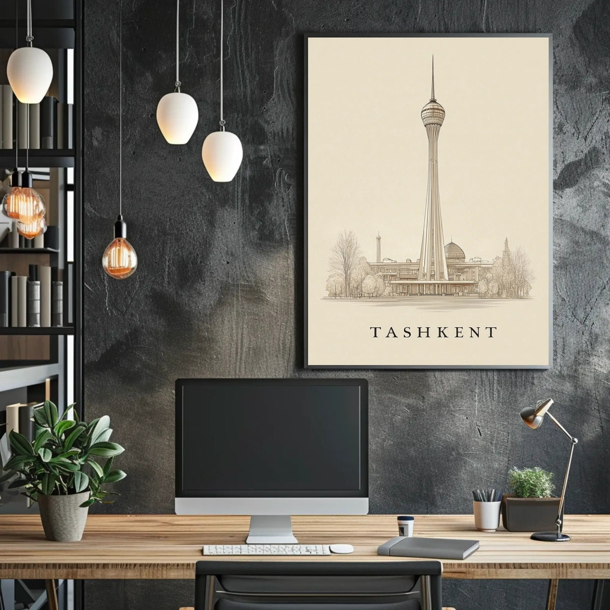 Tashkent Tower Illustration Poster