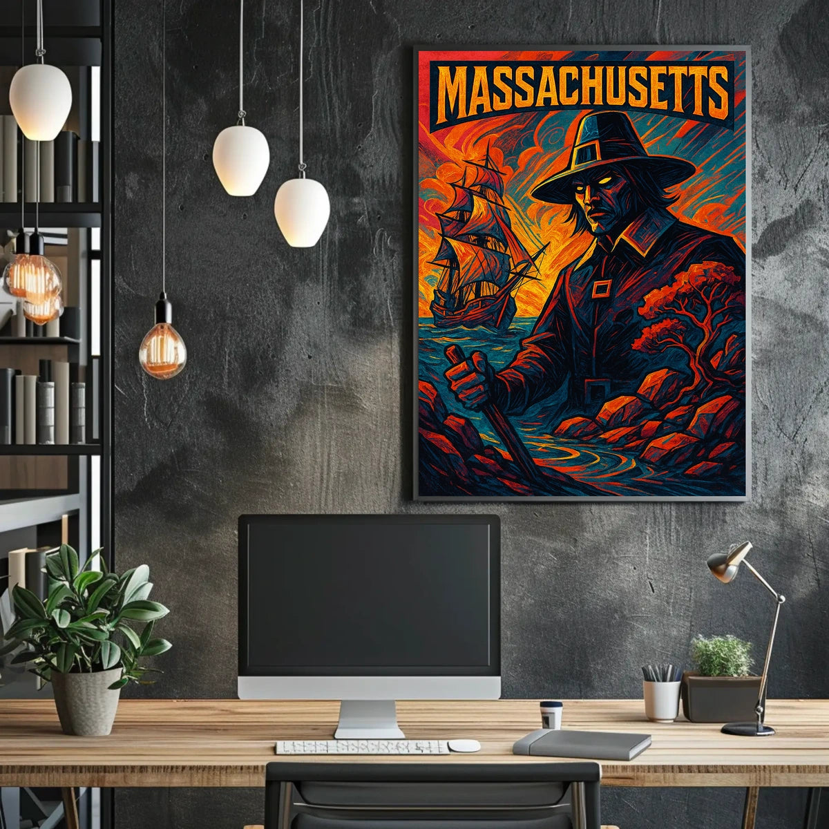 Massachusetts Pilgrim Poster