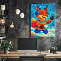 Winter Fox Scene Poster