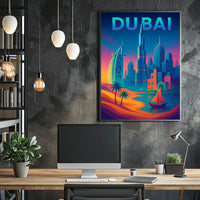 Dubai Dreamscape Skyline Poster For Travel Art Lovers Decor
