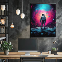 Cosmic Astronaut Adventure Art Print - Futuristic Sci-Fi Poster