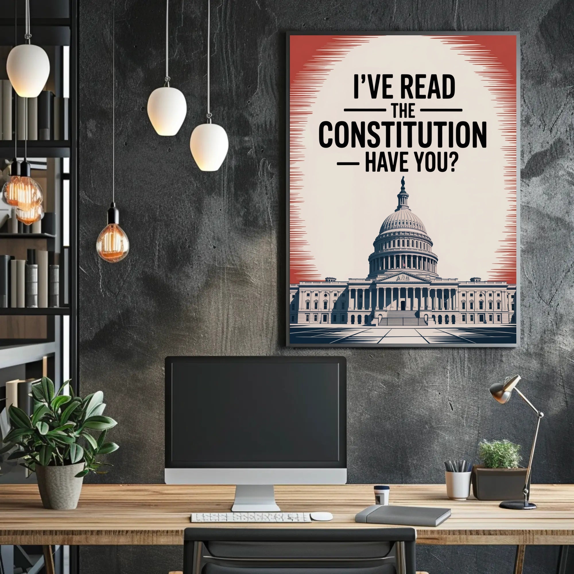 United States Capitol Vintage-Inspired Political or Propaganda Poster