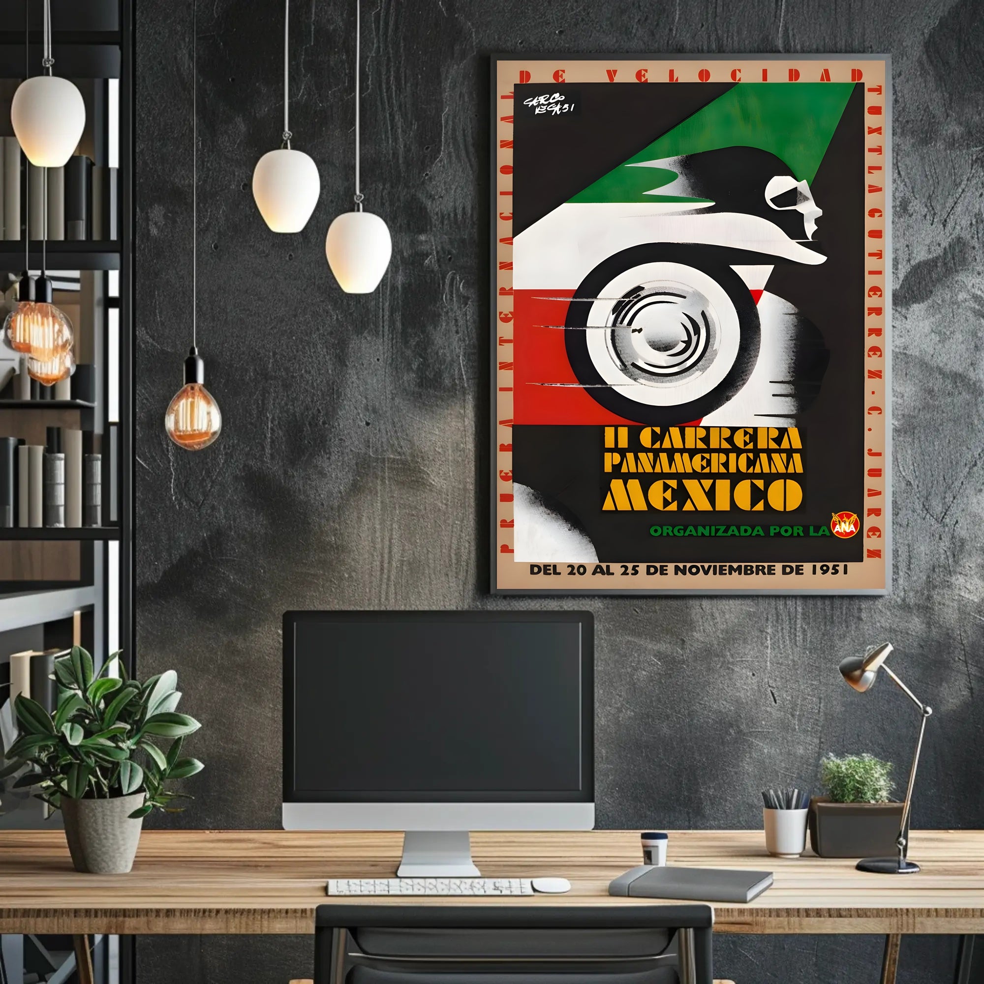 II Carrera Panamericana Mexico 1951 Poster