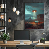 Desert Encounter Art Print Poster for Home Decor and Travel Enthusiasts PosterGoat