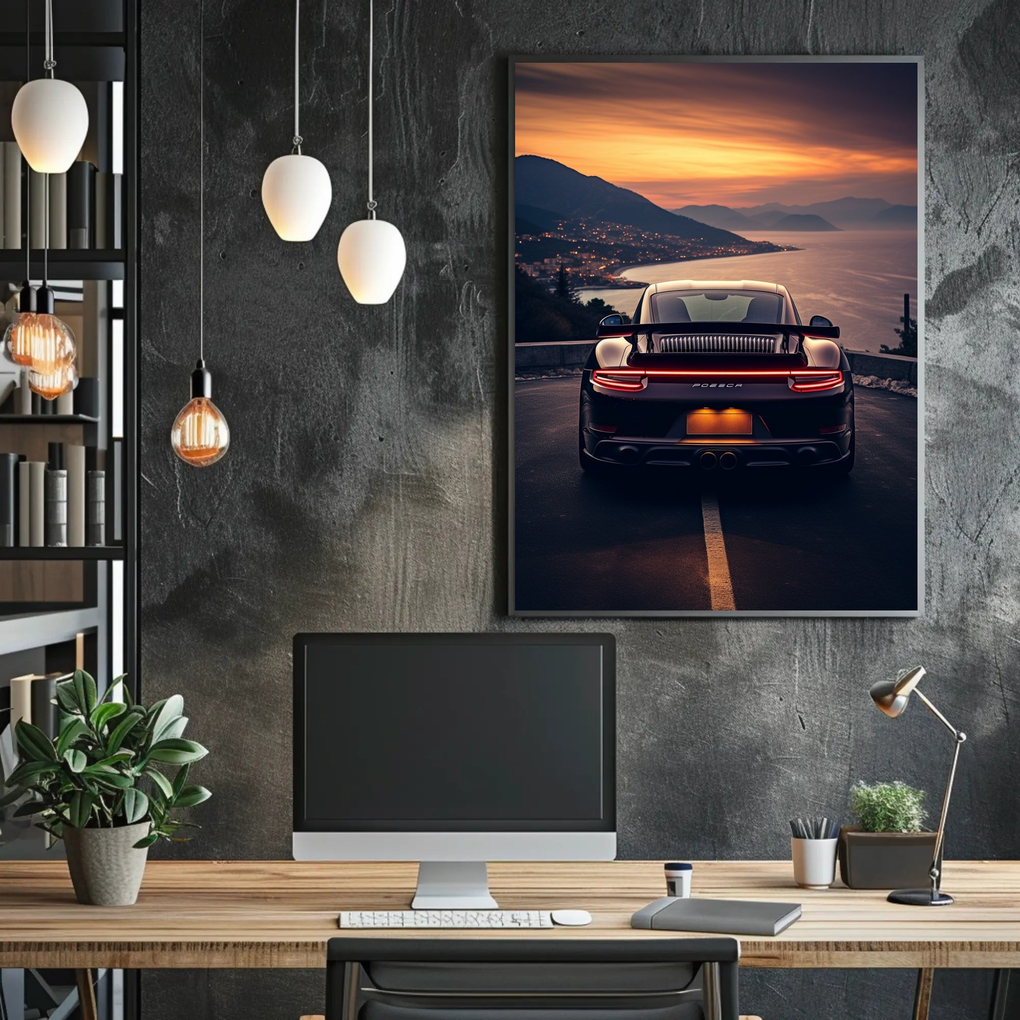 Coastal Drive at Sunset Poster PosterGoat