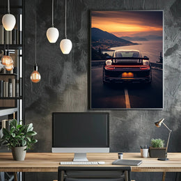 Coastal Drive at Sunset Poster PosterGoat