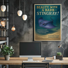Beauty with a Barb Stingray Poster