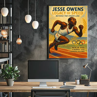 Jesse Owens Olympic Triumph Vintage Poster Print