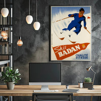 Skis Badan Advertisement Poster PosterGoat