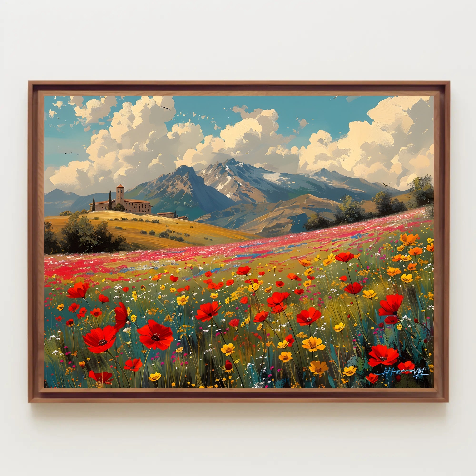 Serene Mountain Meadow Poster