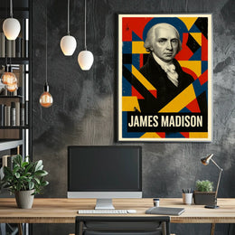James Madison 4th President of the United States Abstract Pop Poster