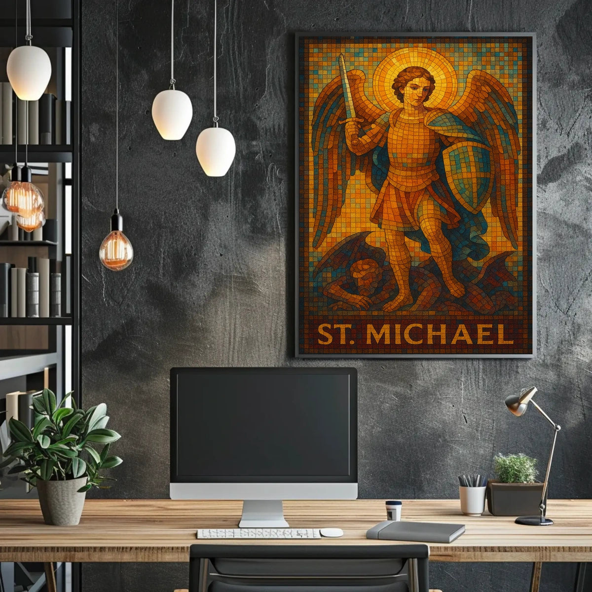 St. Michael In Stained Glass Poster