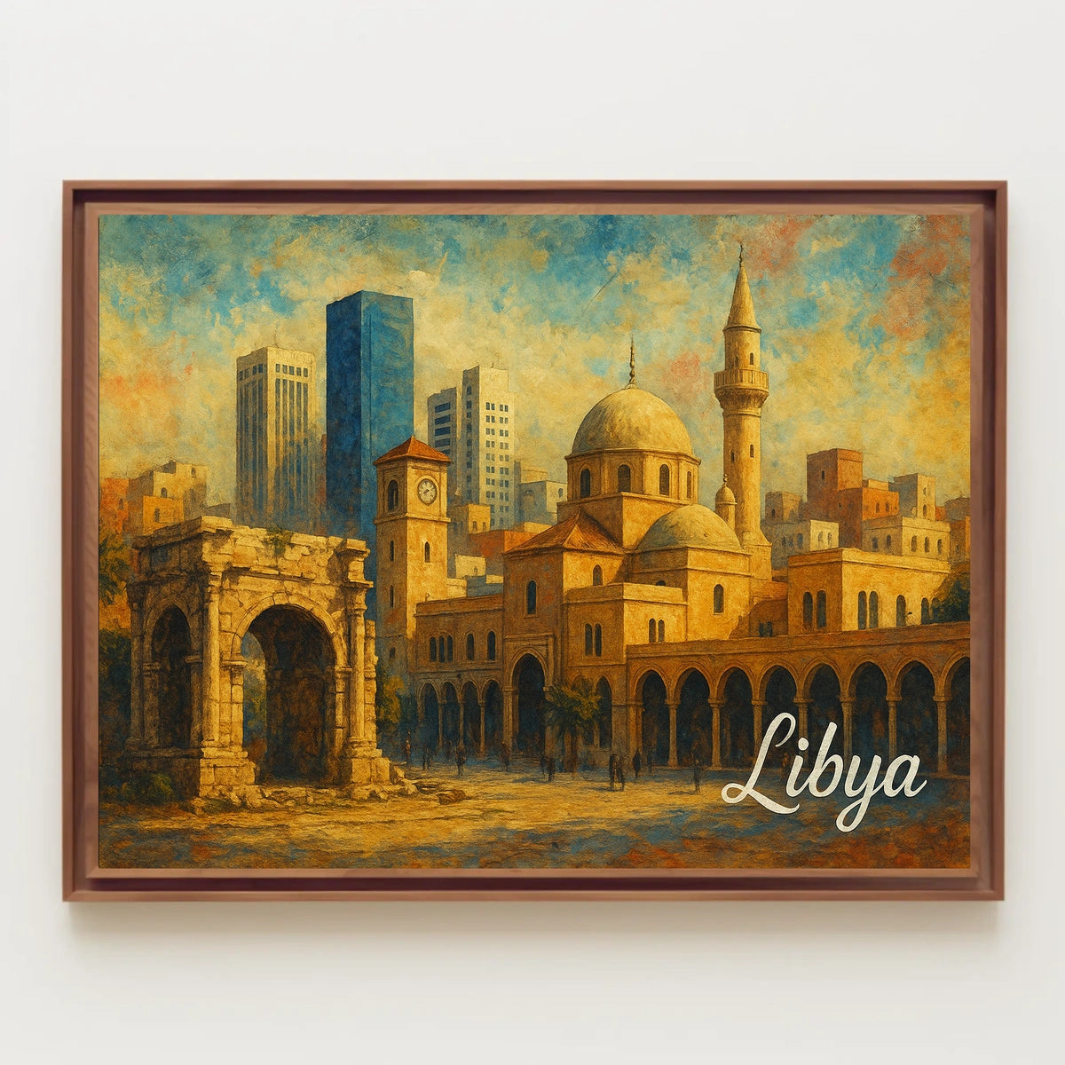 Libya Heritage Modernity Travel Realism Poster
