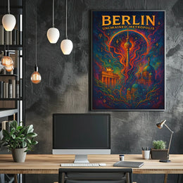 Berlin Surreal Art Poster: Fantasy Urban Energy