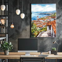 Scenic Ohrid Lake Old Town View North Macedonia Poster