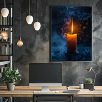 Ethereal Candle Glow: Mystical Starry Night Poster PosterGoat