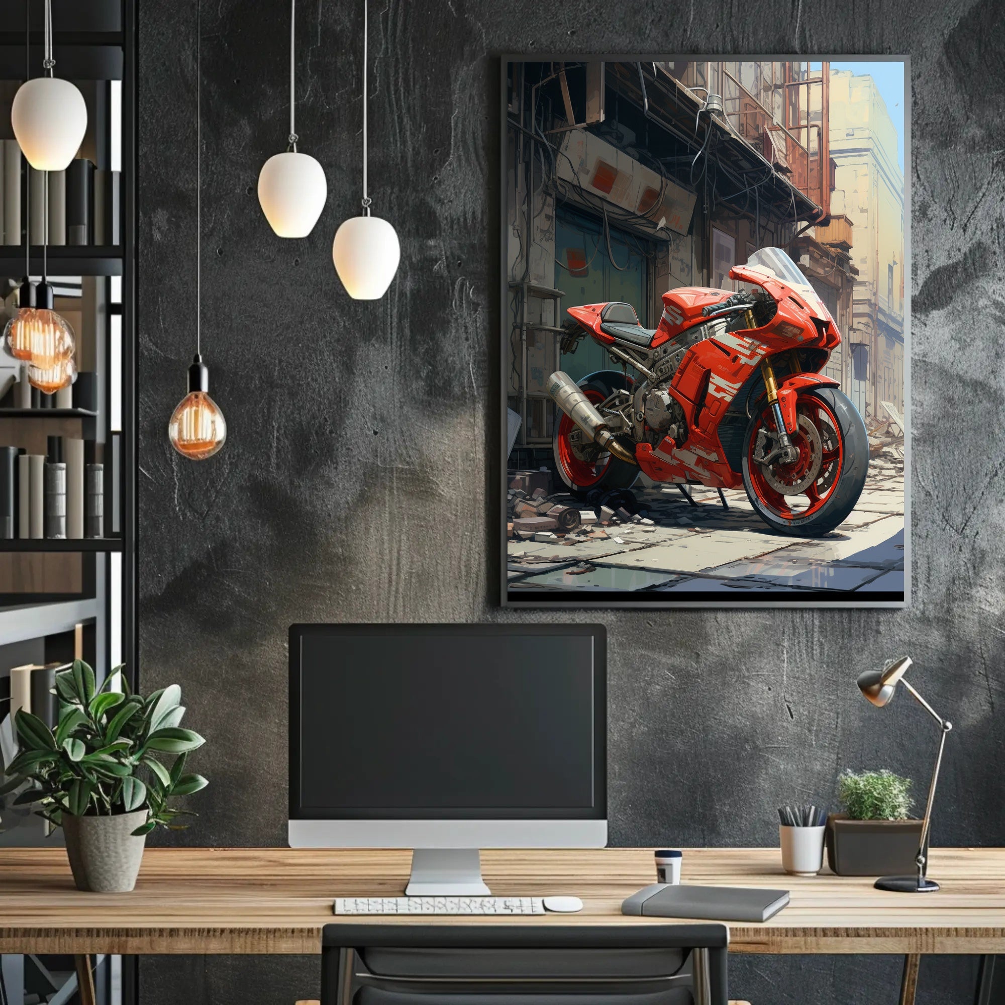 Urban Motorcycle Dream Poster PosterGoat
