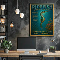 Pipefish Illustration: Vintage Marine Life Educational Poster