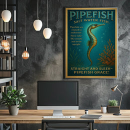 Pipefish Illustration: Vintage Marine Life Educational Poster