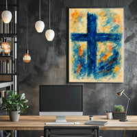 Abstract Cross In Watercolor Abstract Poster