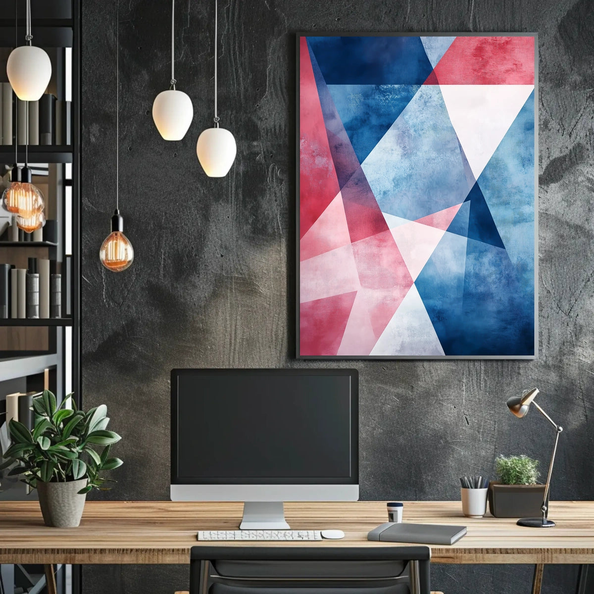 Geometric Abstract Patriotic Shapes Wall Art Poster