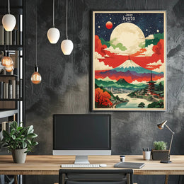 Kyoto Mount Fuji Vintage Travel Poster