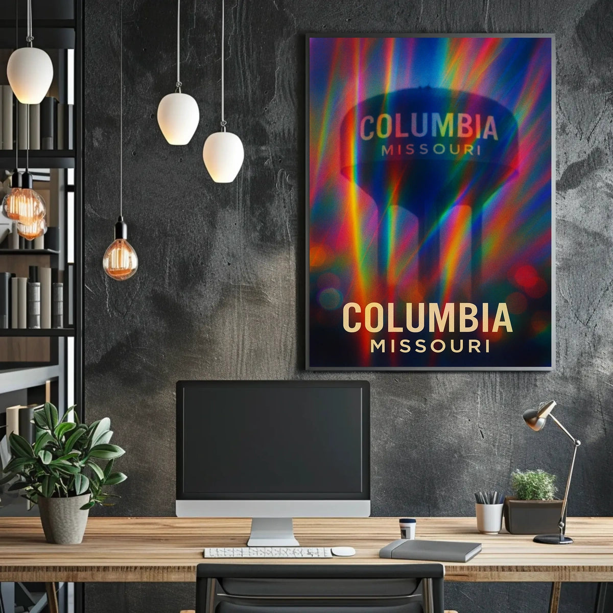 Columbia Missouri Scenic Travel Minimalist Photography Realism Urban Inspire Wall Art Poster