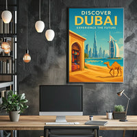Dubai City Poster Modern Skyline Art For Travel Lovers