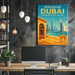 Dubai City Poster Modern Skyline Art For Travel Lovers