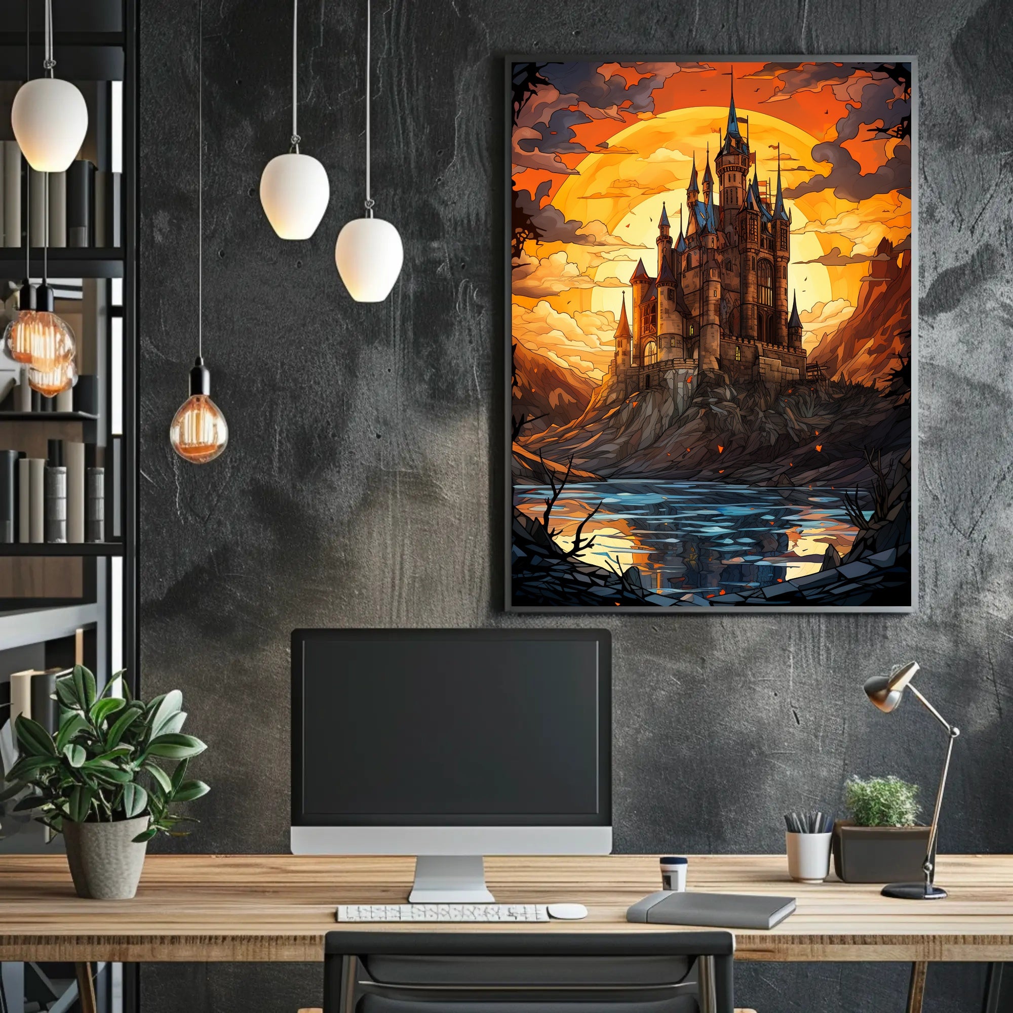 Enchanted Castle At Sunset Poster
