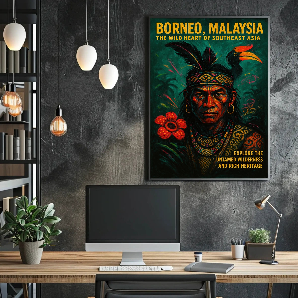 Borneo Malaysia Indigenous Culture Heritage Poster