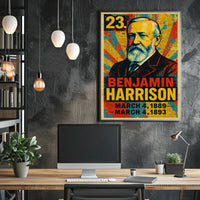 Benjamin Harrison 23rd President of the United States Street Art Mashup Poster