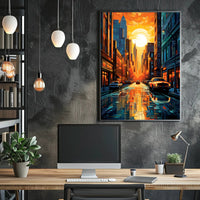 Urban Sunset Symphony Poster PosterGoat