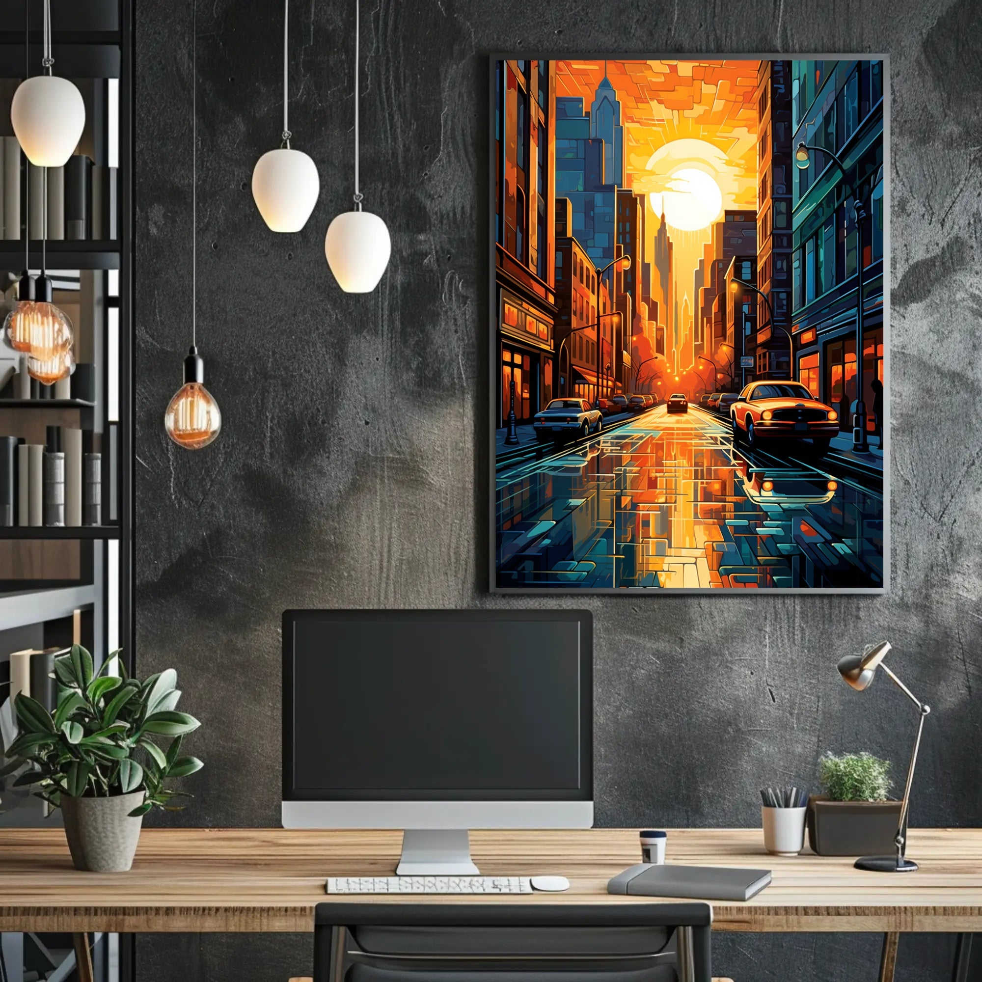 Urban Sunset Symphony Poster PosterGoat