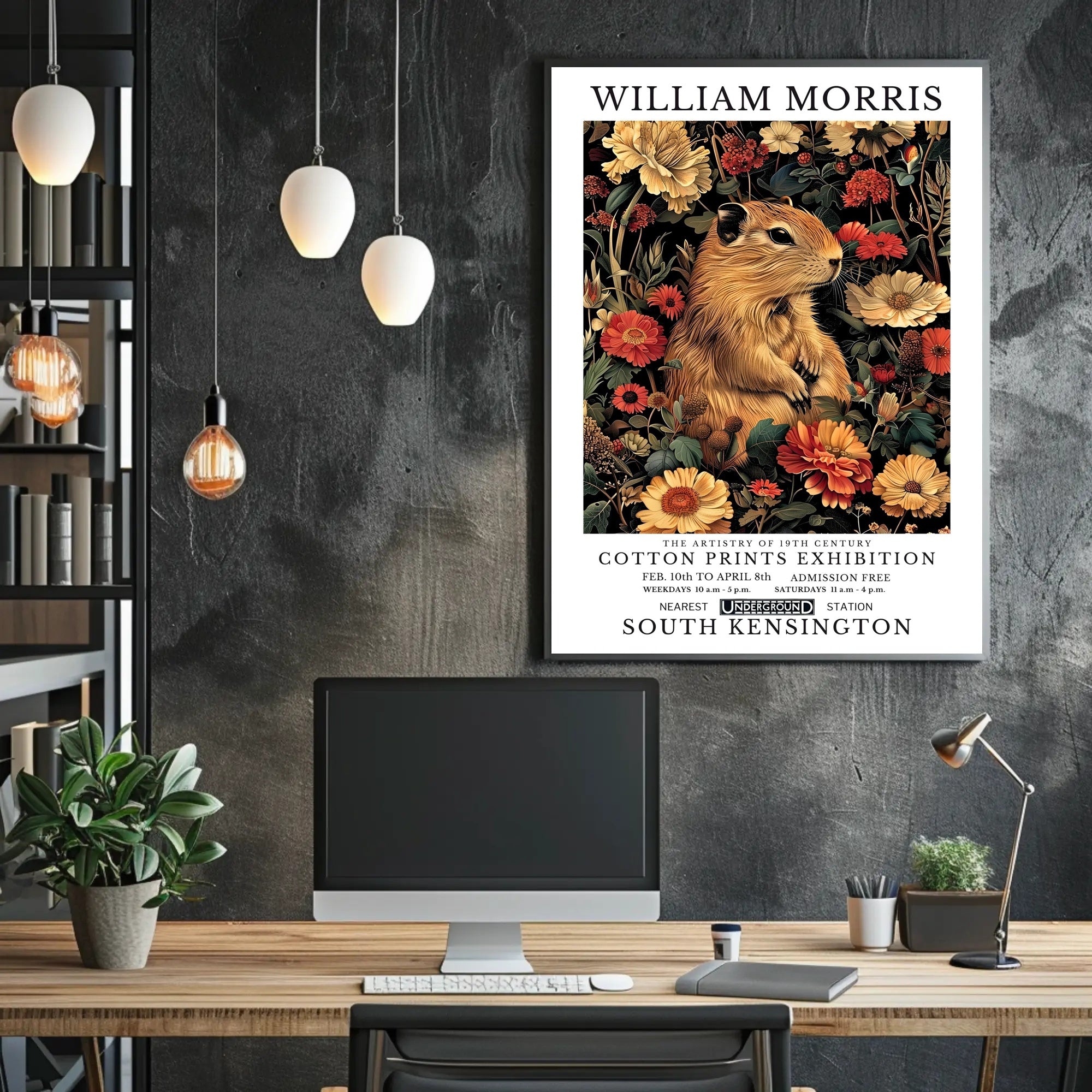 William Morris Cotton Prints Exhibition Artistic Poster