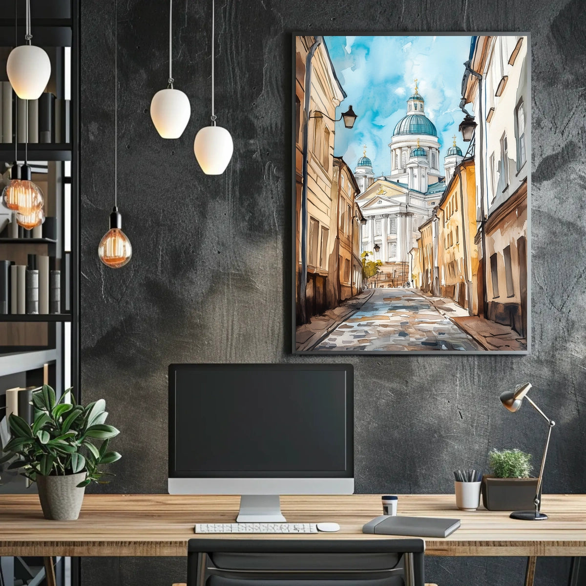 Finland Helsinki Cathedral Street View Poster