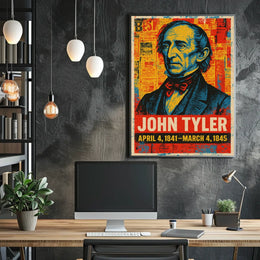 John Tyler 10th President of the United States Street Art Mashup Poster