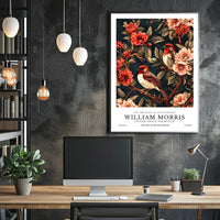 William Morris-Inspired Vintage Floral Illustration Cultural Poster