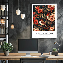 William Morris-Inspired Vintage Floral Illustration Cultural Poster