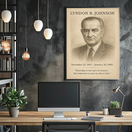 Lyndon B Johnson President Sketch Poster Art Print for Home Decor PosterGoat