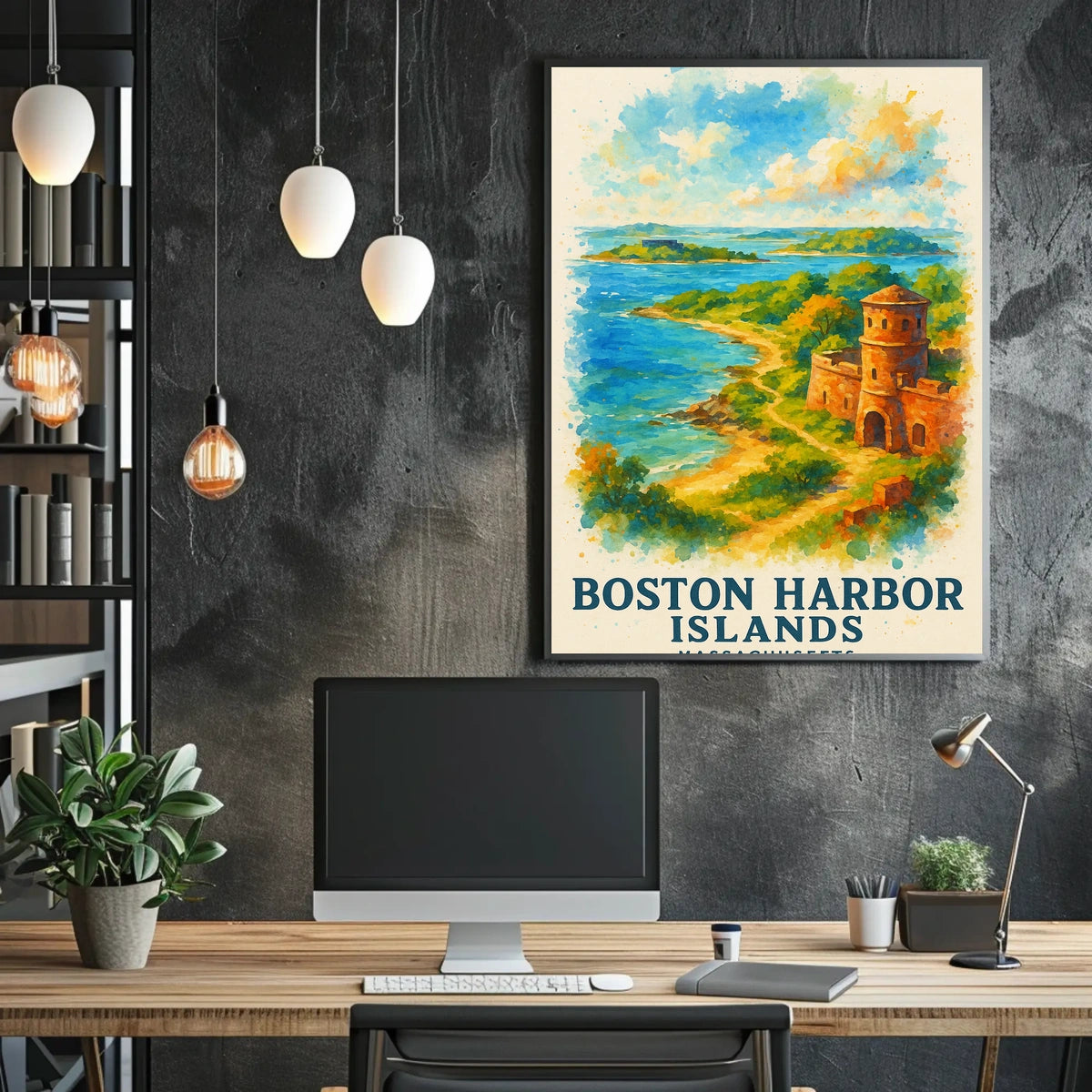 Boston Harbor Islands Vintage Travel Poster Art