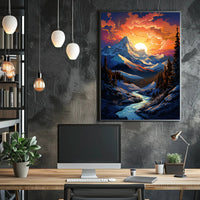 Majestic Mountain Sunset Poster
