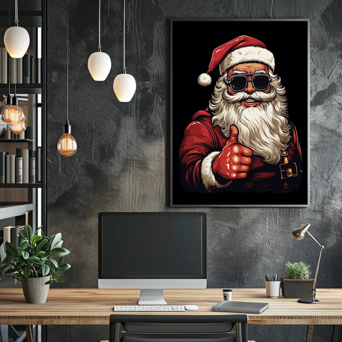 Santa's Classic Charm Art Print with Pop Culture Poster