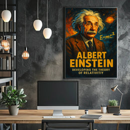 Albert Einstein Developing The Theory Poster