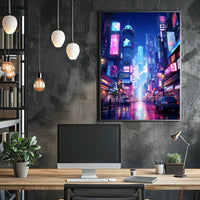 Neon Cityscape Poster